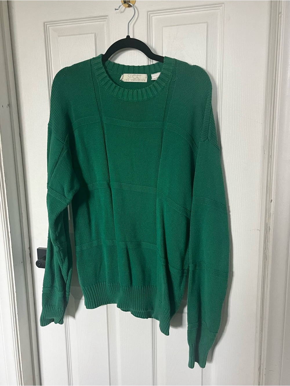 Leo Chevalier Sport Green 100% Cotton Oversized Sweater - Size Small